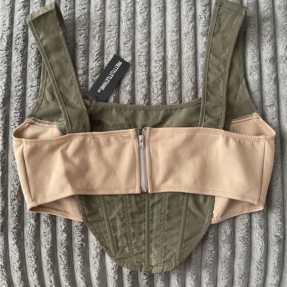Olive Green Corset Top PLT - Picture 2 of 2